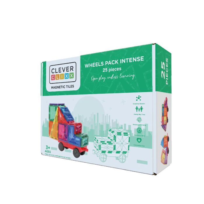 Cleverclixx Klocki magnetyczne Wheels Pack Intense 25 el.