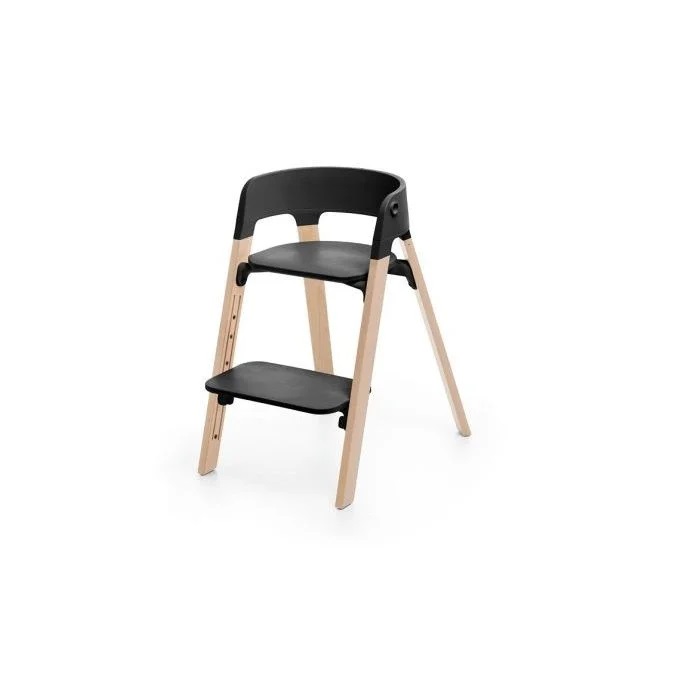 Stokke Steps - krzesełko do karmienia-Black Seat/Natural Legs