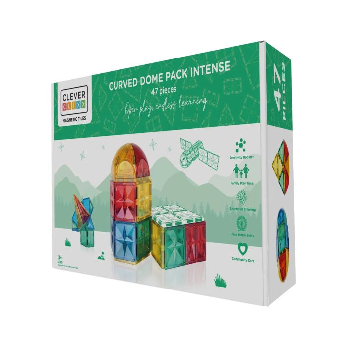 Cleverclixx Klocki magnetyczne Curved Dome Pack Intense - 47 el.