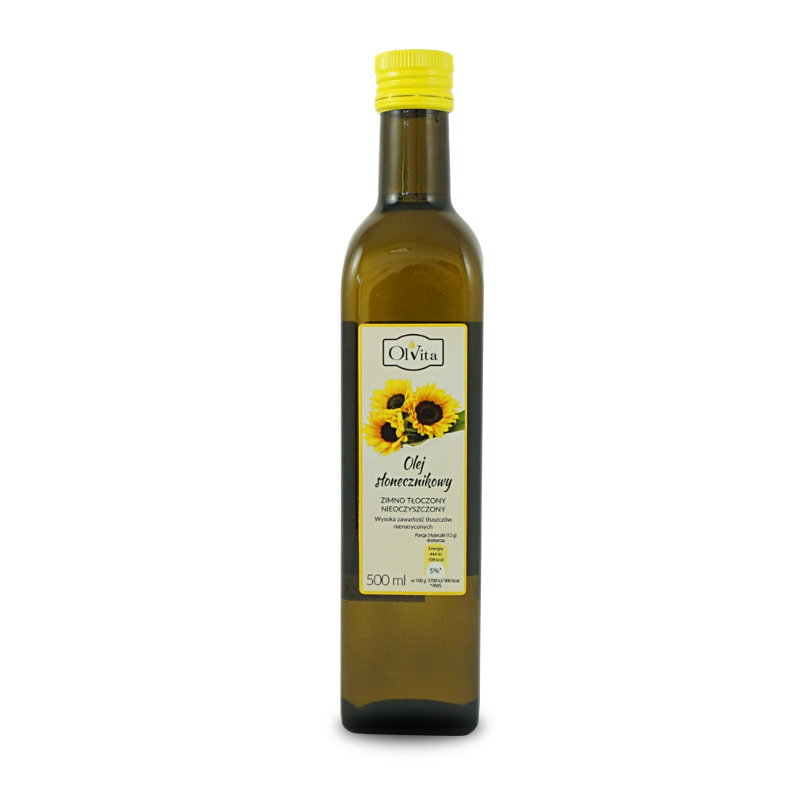 Olej słonecznikowy 500 ml - TŁOCZONY NA ZIMNO