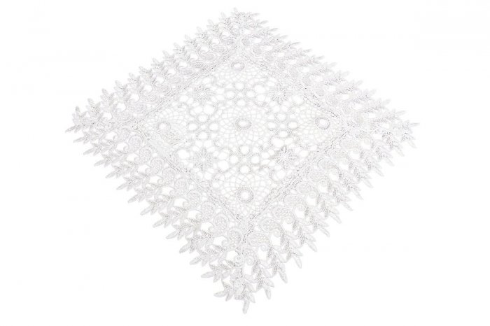 Obrus Gipiura WERONA rozmiar: 30x45 Prostokat kolor: Biały