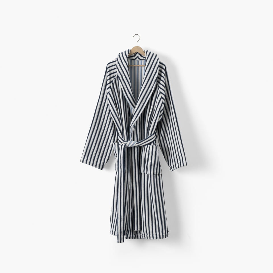 szlafrok unisex COMBO bawełna MARINE/BLEU