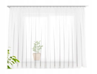 FIRANA WOAL BIAŁY WYS. 160 CM x290 TAŚMA firanka