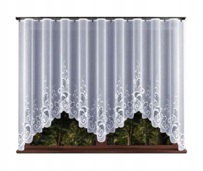 Firana żakardowa Donata 160x300 - elegancka dekoracja okna w kolorze białym