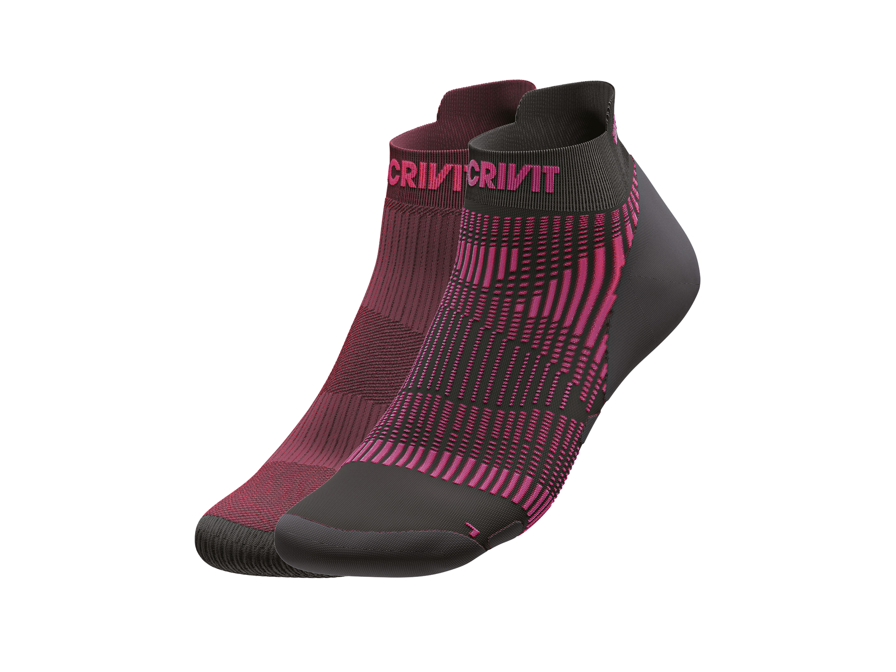 Crivit Skarpetki damskie do biegania SmartStep, 2 pary Czarny/fioletowy/szary, 41/42