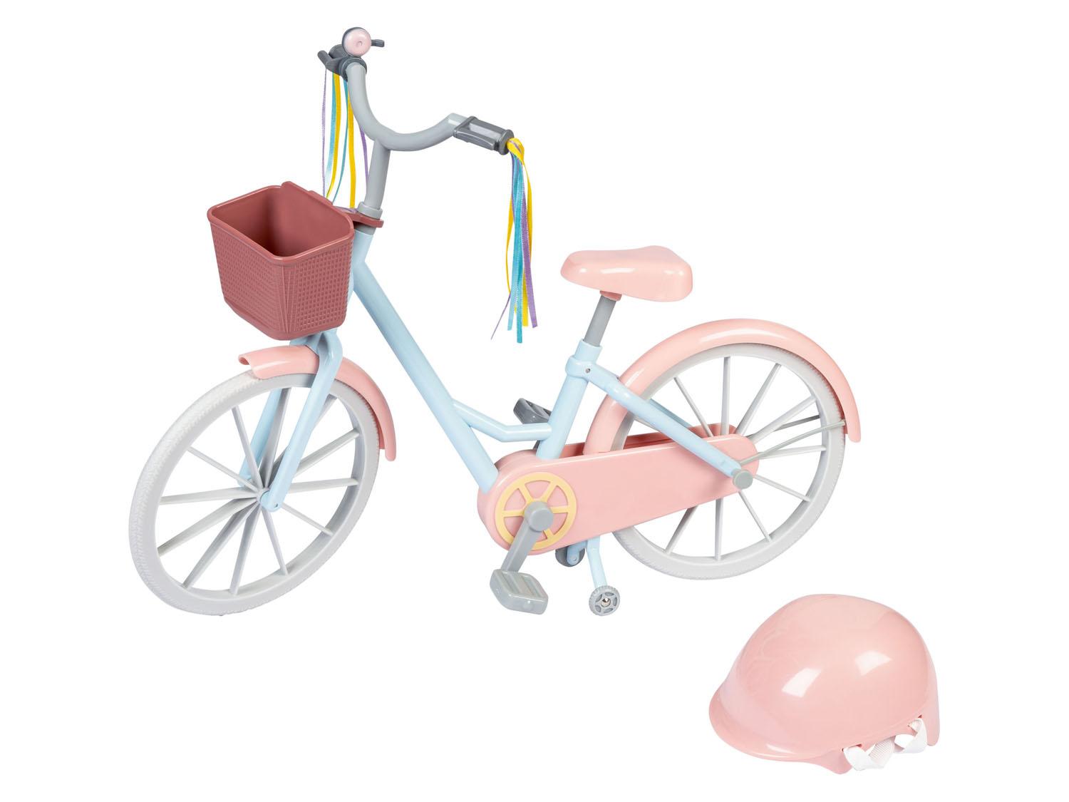 Playtive Akcesoria dla lalek, pasują do lalki Julia, 1 zestaw Rower i kask