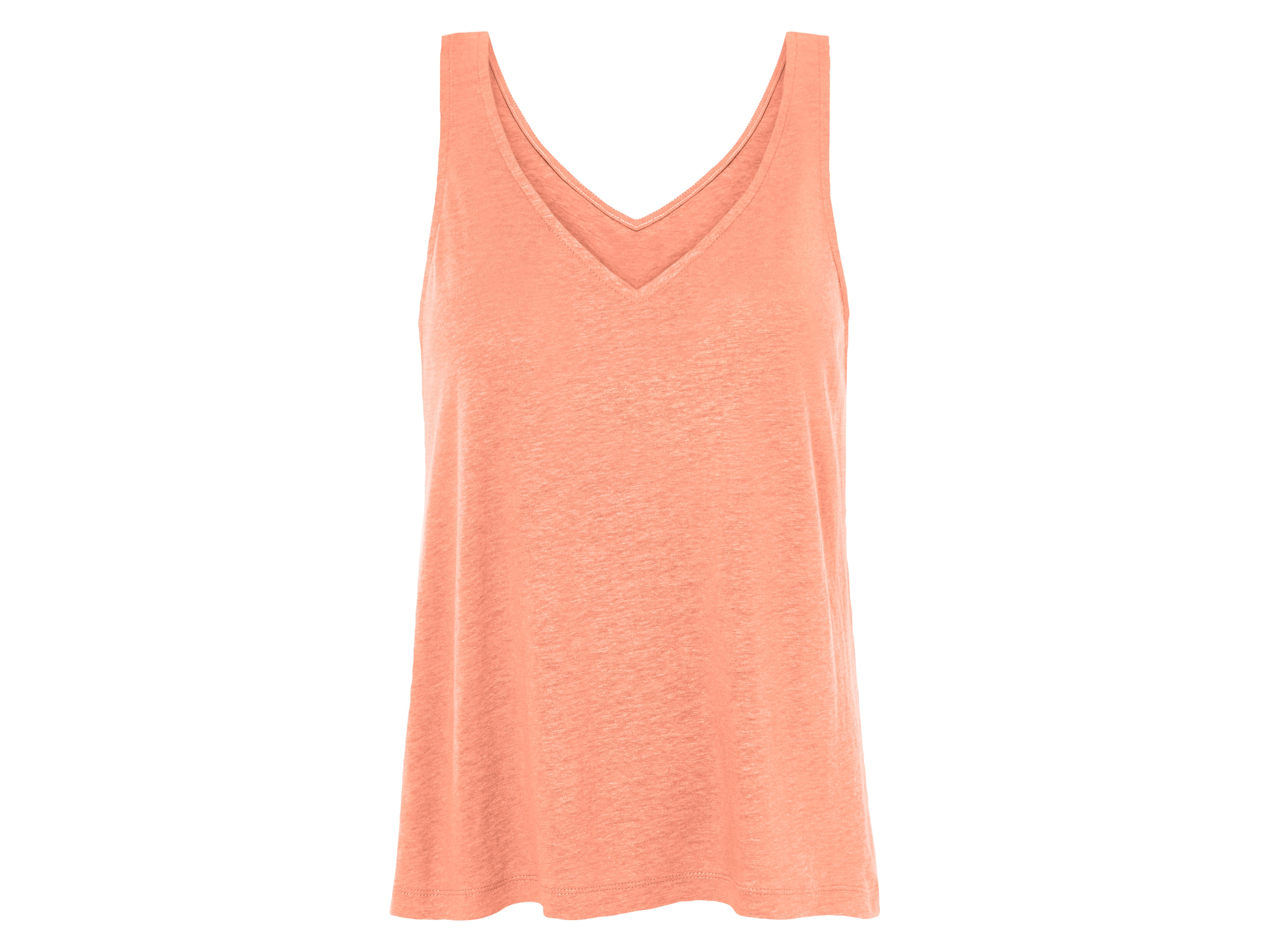 esmara Top damski z lnem Brzoskwiniowy, XS 32/34