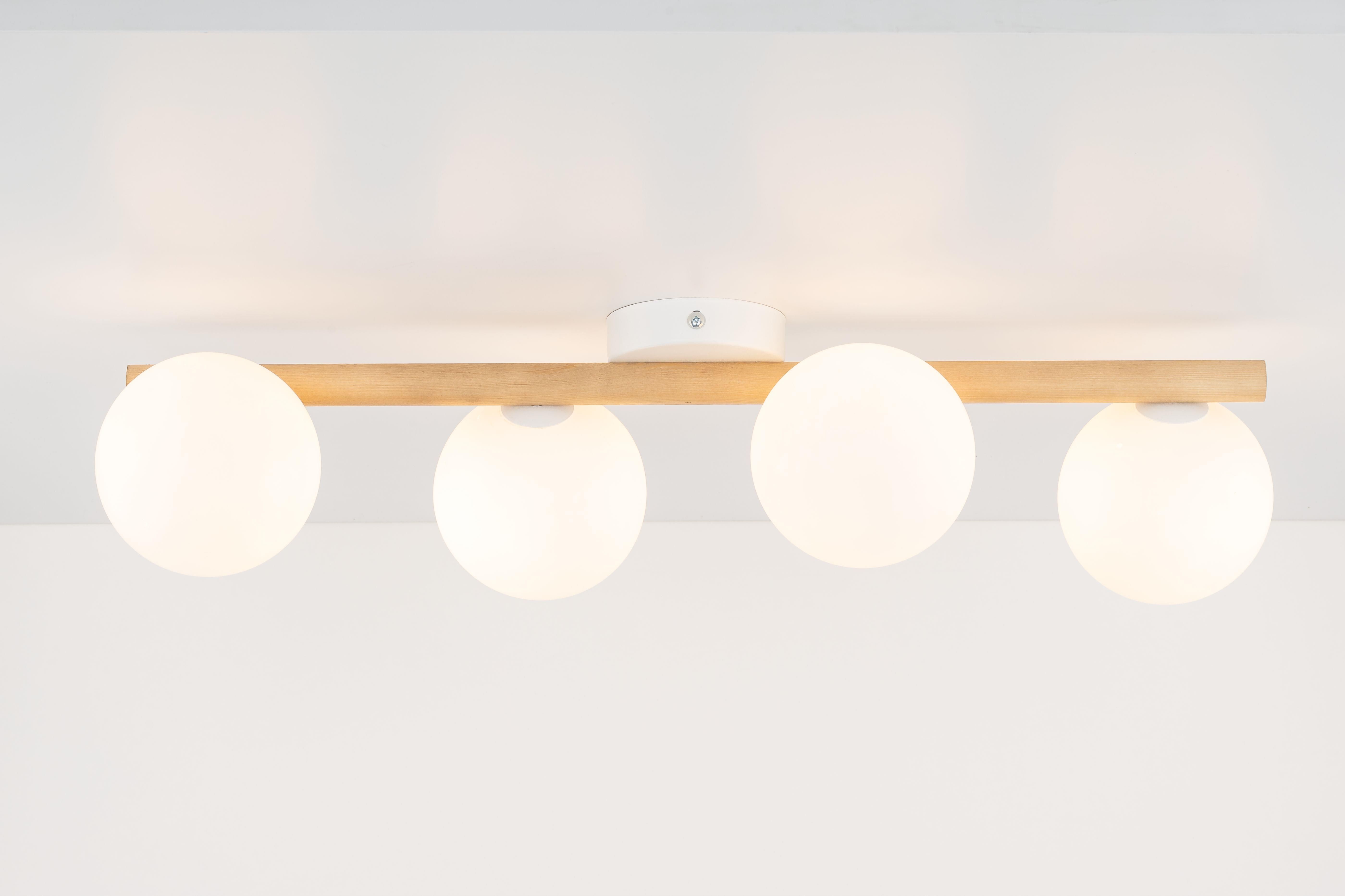 Darmowa Dostawa - Lampa podsufitowa 4x6 W biała TK Lighting Estera Wood 5769