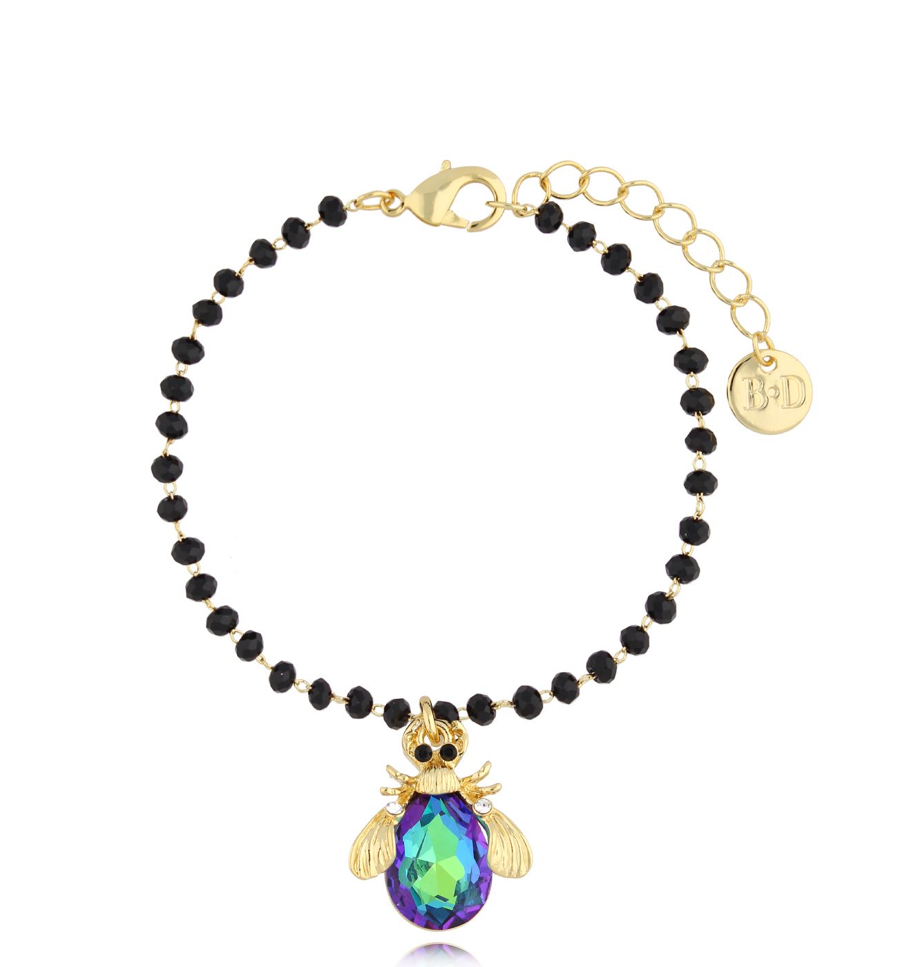 Bransoletka z zielono fioletowym owadem Midnight BMI0171