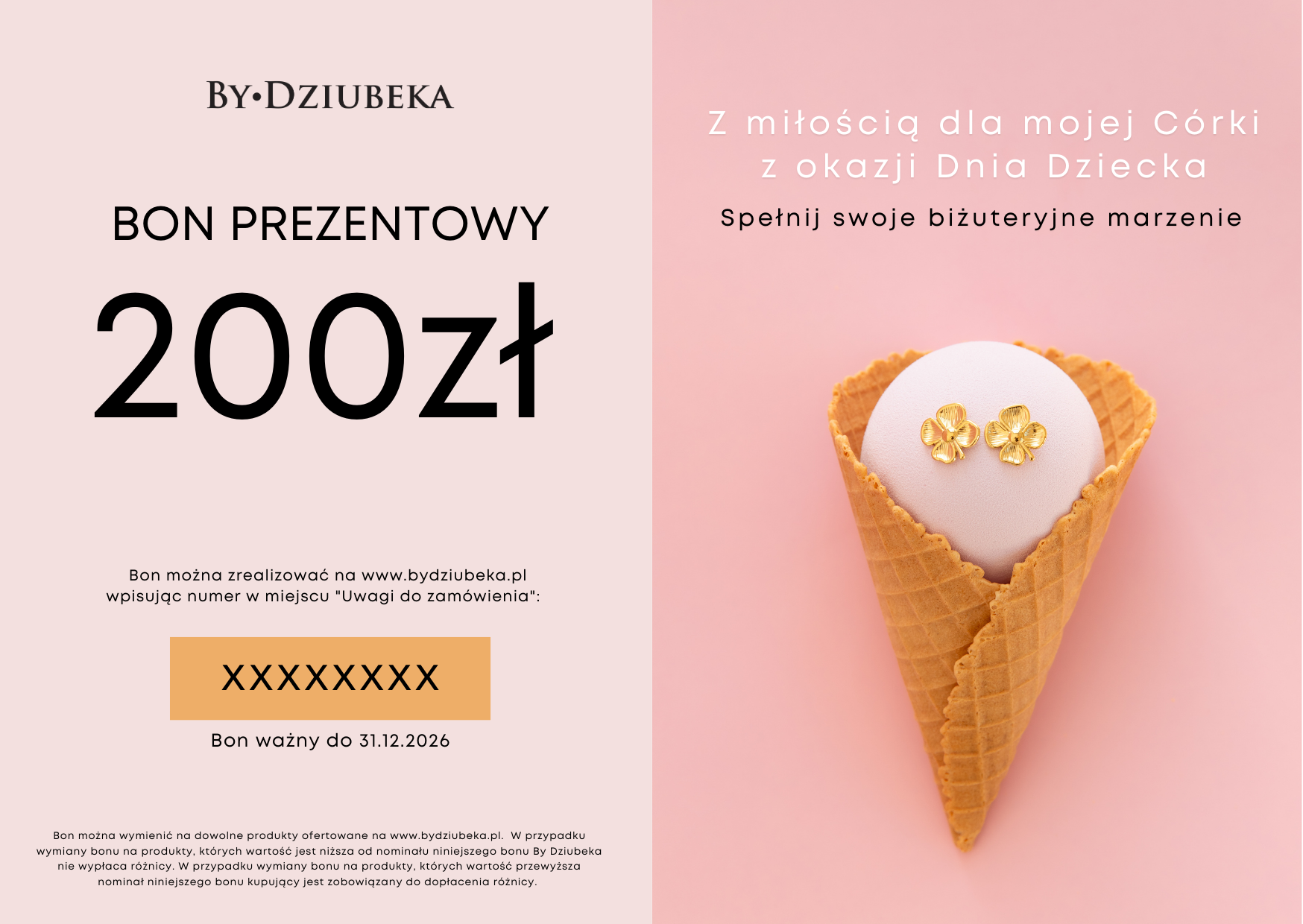 Bon Prezentowy 200 zł DZIEŃ DZIECKA online do wydruku BON200DD