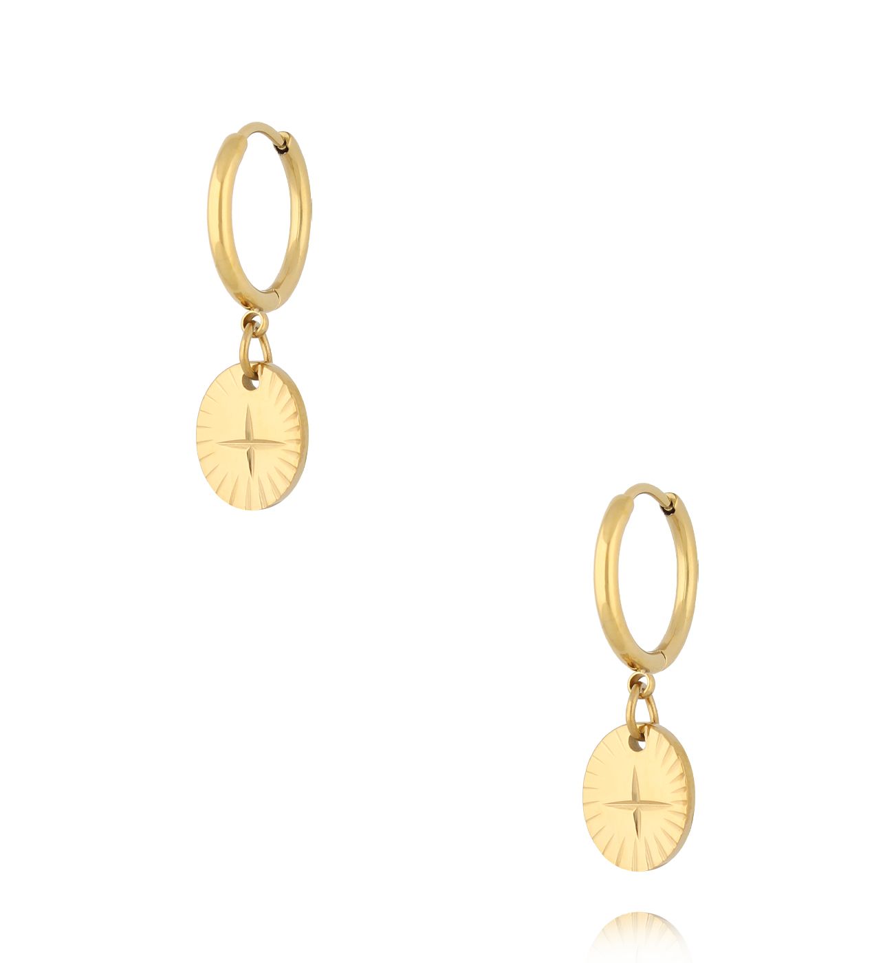 Kolczyki z krzyżykami złote Cross Hoops - By Dziubeka