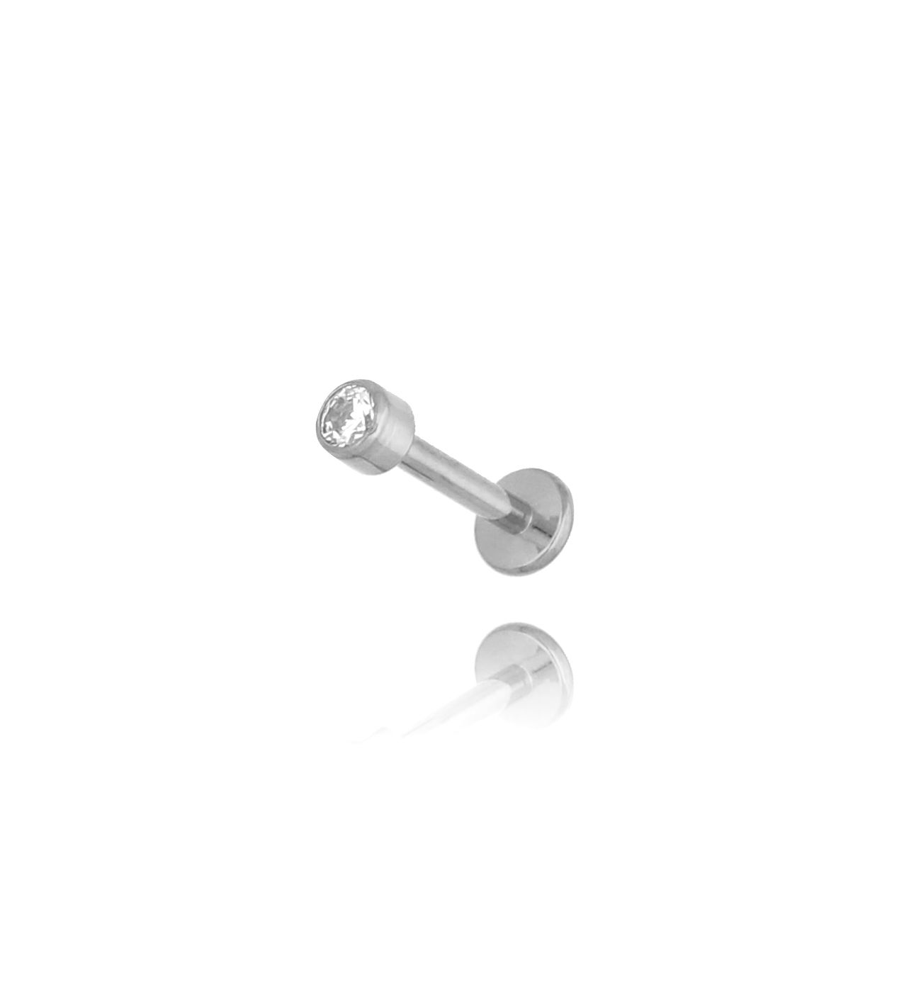 Kolczyk srebrny z cyrkonią Piercing - By Dziubeka