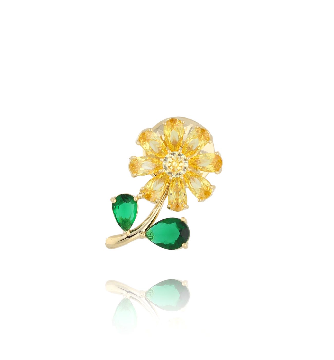 Broszka z żółtym kwiatkiem Fleur BRSS0049 - By Dziubeka