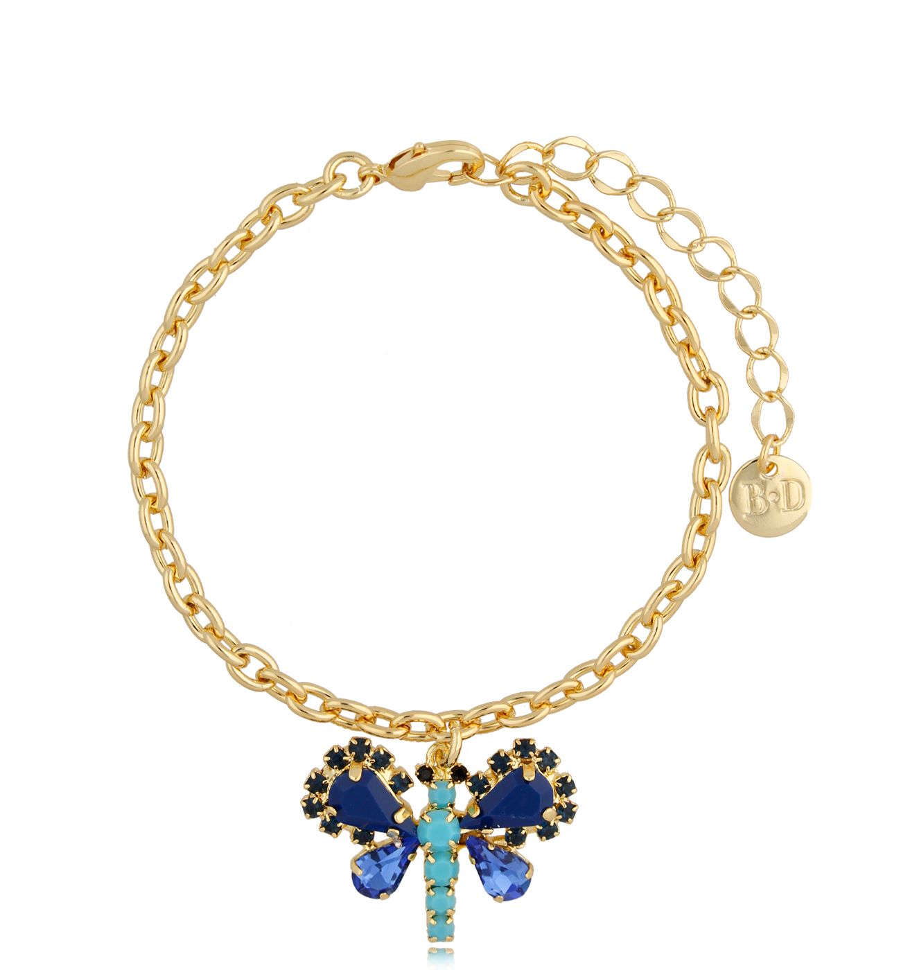 Bransoletka z niebieskim motylem Blue Butterfly - By Dziubeka