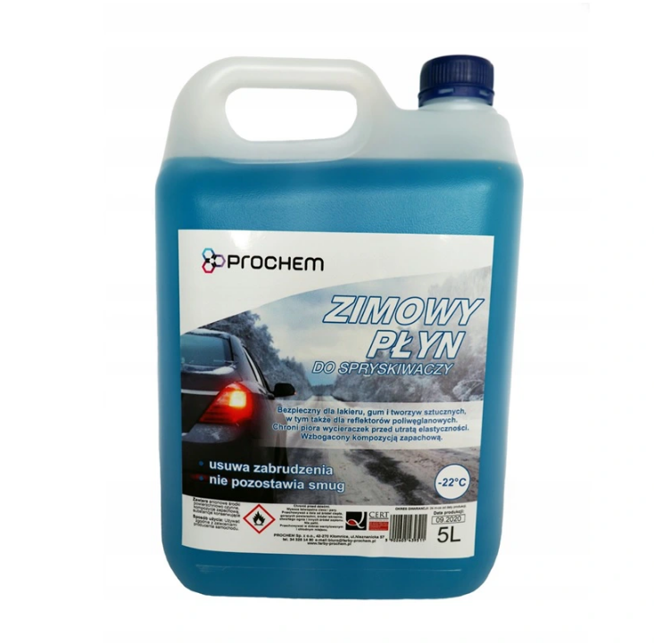 PROCHEM ZIMOWY PŁYN DO SPRYSKIWACZY NA ETANOLU -22 °C 5L - Petrostar