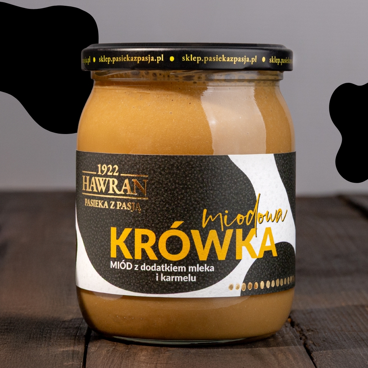 Miodowa krówka - miód z mlekiem i karmelem 630g - Pasieka z Pasją Hawran