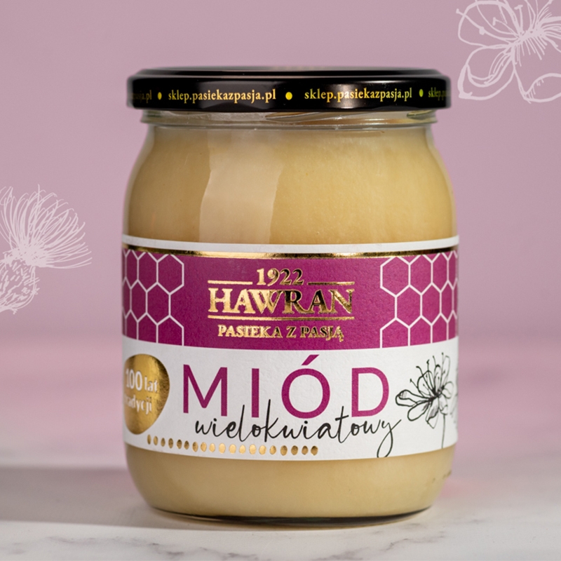 Miód wielokwiatowy 650g - Pasieka z Pasją Hawran
