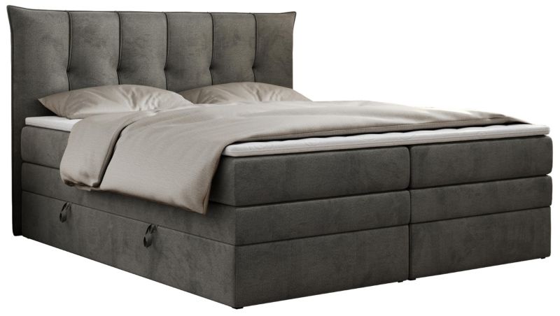 Łóżko kontynentalne MKS Meble PREMIUM 10 KING 160x200 H4 Ciemnoszary welvet 1szt.