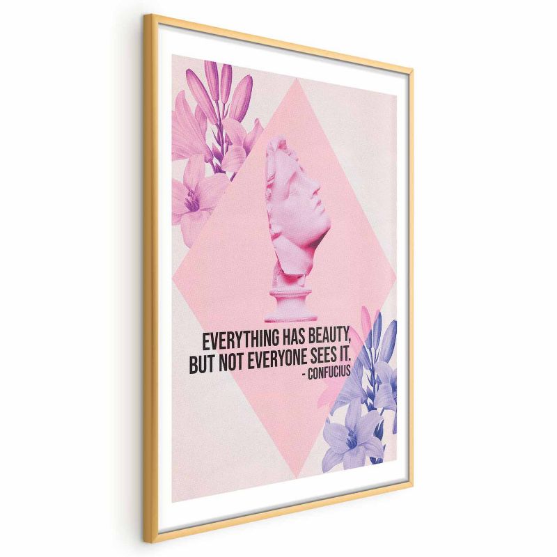 Plakat Artgeist Konfucjusz o Pięknie 60x90 cm z ramą złotą 1 szt