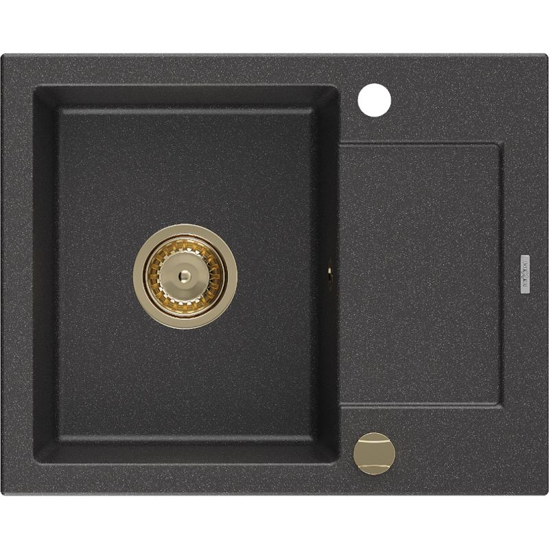 Zlewozmywak wpuszczany Mexen Enzo 1-komorowy czarny nakrapiany 576x465 mm 6506571005-76-G