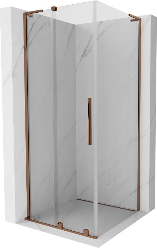 Kabina prysznicowa Mexen Velar L rozsuwana 110 x 110 cm transparent różowe złoto 1 szt.