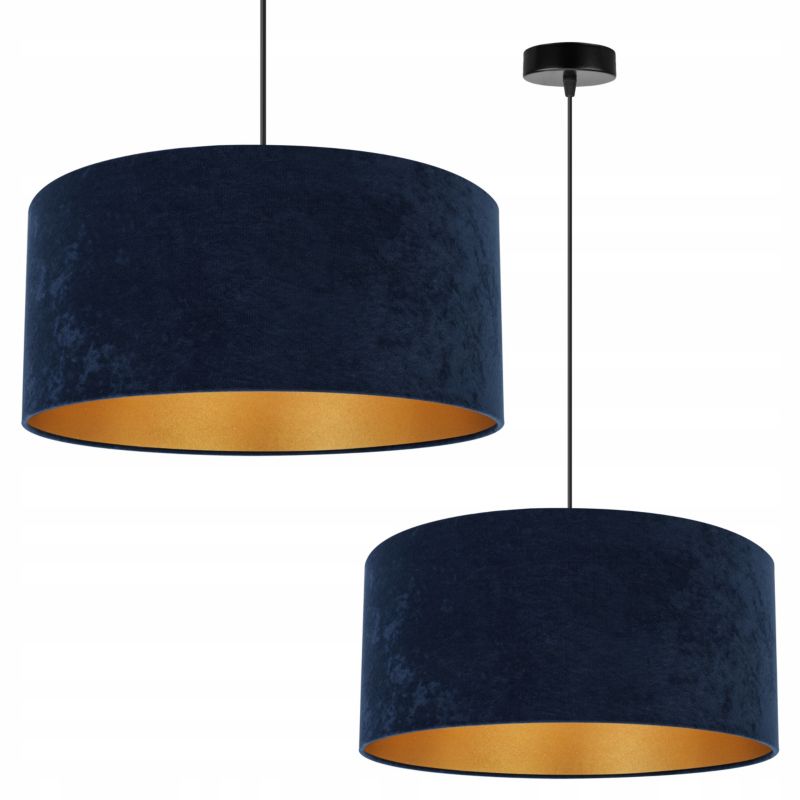 Lampa sufitowa wisząca Light Home LH Mediolan Welur 1x E27 60W granatowy/złoty 1szt.