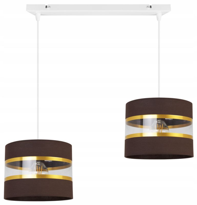 Lampa sufitowa wisząca Light Home LH Elegance Gold 2x E27 60W brązowy/biały 1szt.