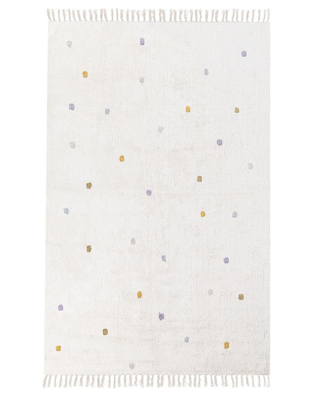 Dywan bawełniany w kropki 140 x 200 cm złamana biel Astaf 1 szt.