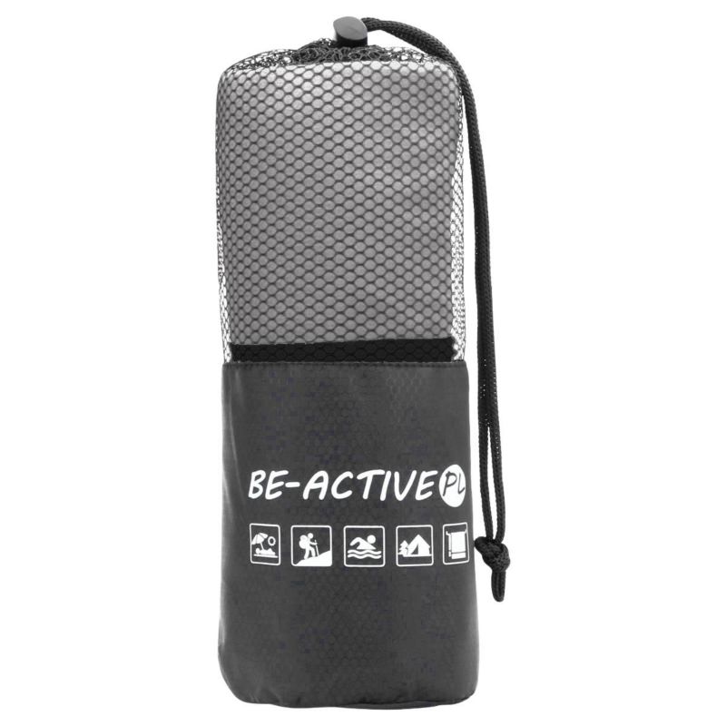 Ręcznik Be-active.pl szybkoschnący sportowy z mikrofibry 180x100 szaro-czarny 1szt