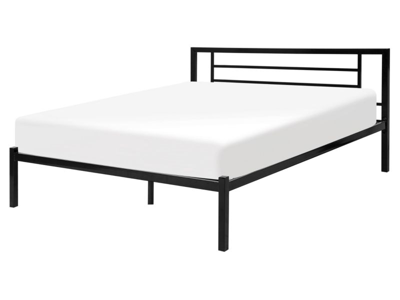 Łóżko Cusset 160 x 200 cm Metal Czarny 1 szt.
