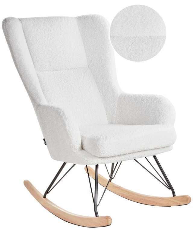 Fotel bujany Luoma Boucle Złamana biel 1 szt.