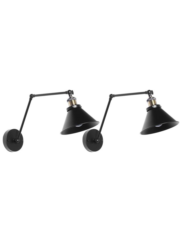 Zestaw 2 lamp ściennych Narva Regulowana Metal Czarny 1 par.