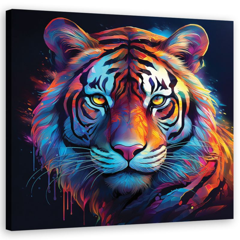 Obraz do salonu sypialni Feeby Tygrys Pop Art Kolorowy 60x60 cm 1szt