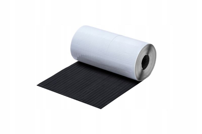 Taśma kominowa 4ROOF IZOMIN QUADRO 300mm 5m x 2rolki - 10mb czarny super elastyczna, odporna 1kpl.