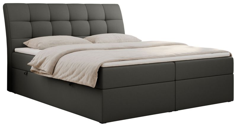 Łóżko kontynentalne MKS Meble DIEGOS 180x200 H4 Szary ecoskóra 1szt.