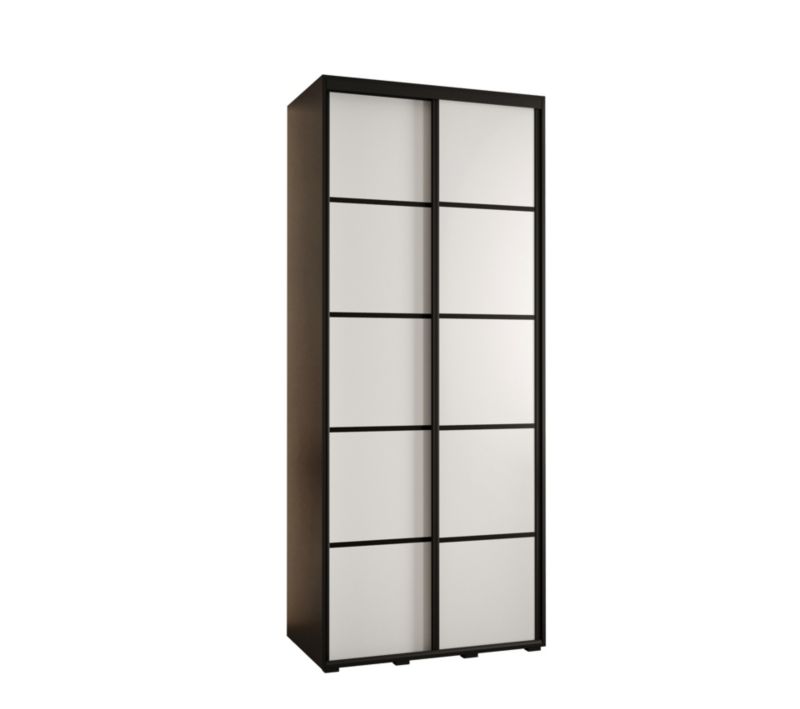 Szafa przesuwna Abiks DAVOS 4 wysoka szer.100cm gł.45cm czarny/biały/czarny 1szt.