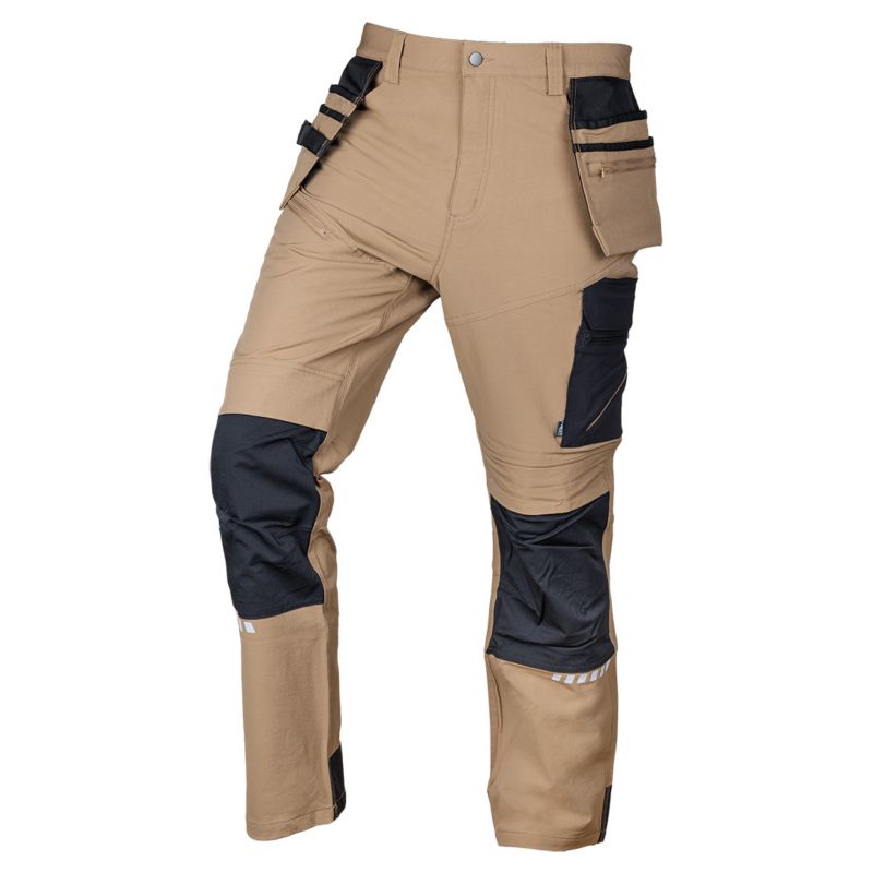Spodnie robocze NEO TOOLS Mix&Match, 4 way stretch, z kaburami, Cordura, beżowo-czarne, rozmiar S 1 szt