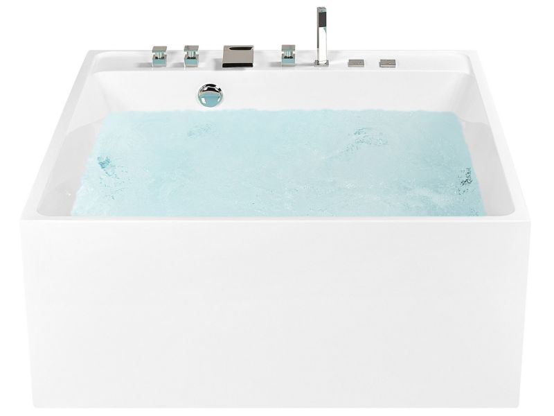 Wanna wolnostojąca z hydromasażem 130 x 130 cm biała Tahua 1 szt.