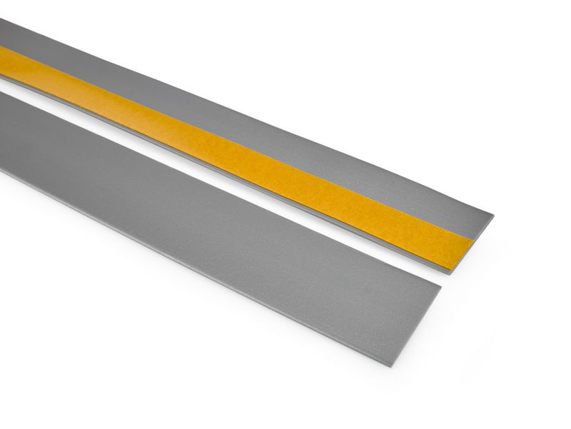 Listwa maskująca PCV 50x50mm, QUEST do drzwi i okien, płaskownik wykończeniowy PCV ozdobny, srebrny, 5m