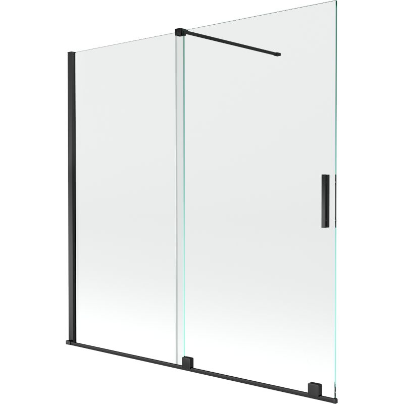 Parawan nawannowy Mexen Velar transparentny z czarnym profilem 160x150 1 szt.