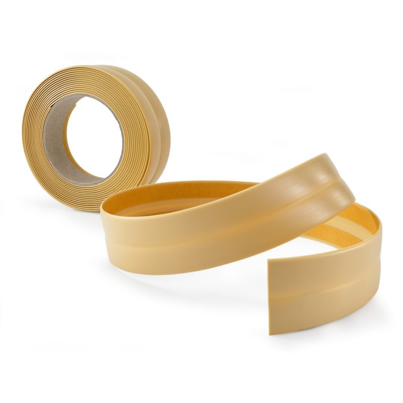 Listwa wykończeniowa PCV 18x18mm, QUEST, samoprzylepna, elastyczna, miękka taśma dekoracyjna, krem, 20m