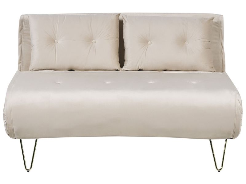 Sofa dwuosobowa Vestfold Beżowy Welur 1 szt.