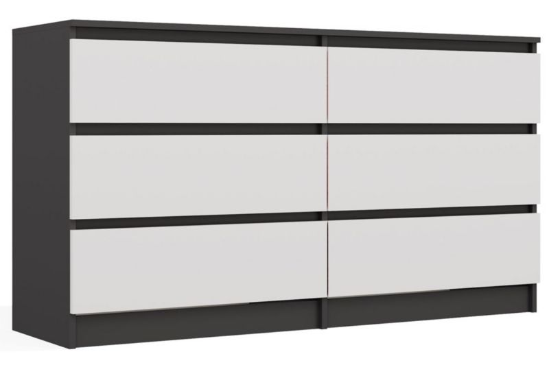 Komoda Malwa M6 140 Antracyt Biel 75x138x40 cm 1szt