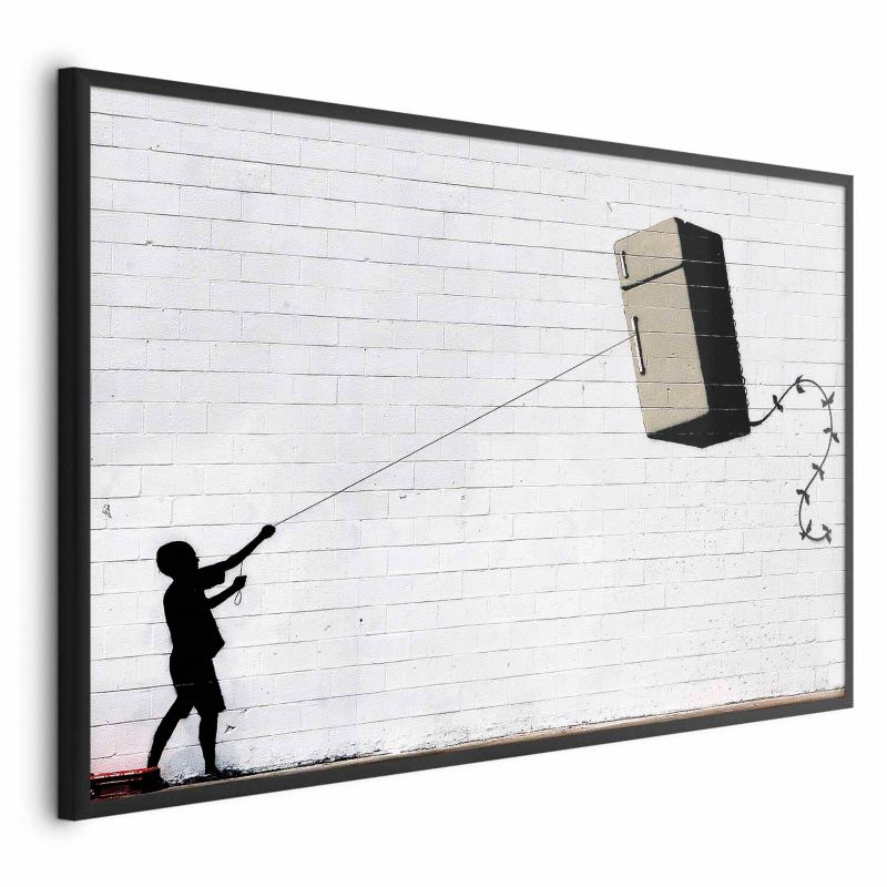 Plakat Artgeist Latająca lodówka 90x60 cm z ramą czarną 1 szt