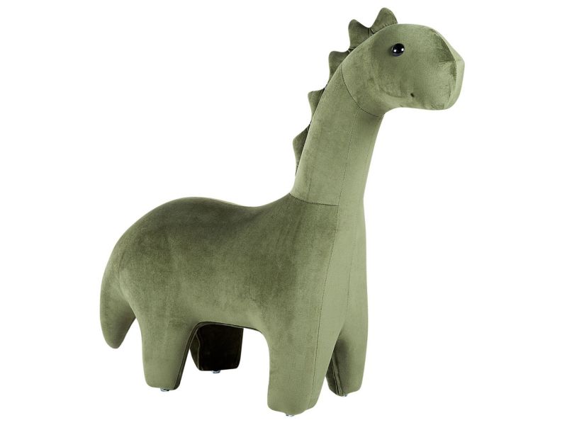 Stołek Brontosaur Zielony Welur 1 szt.
