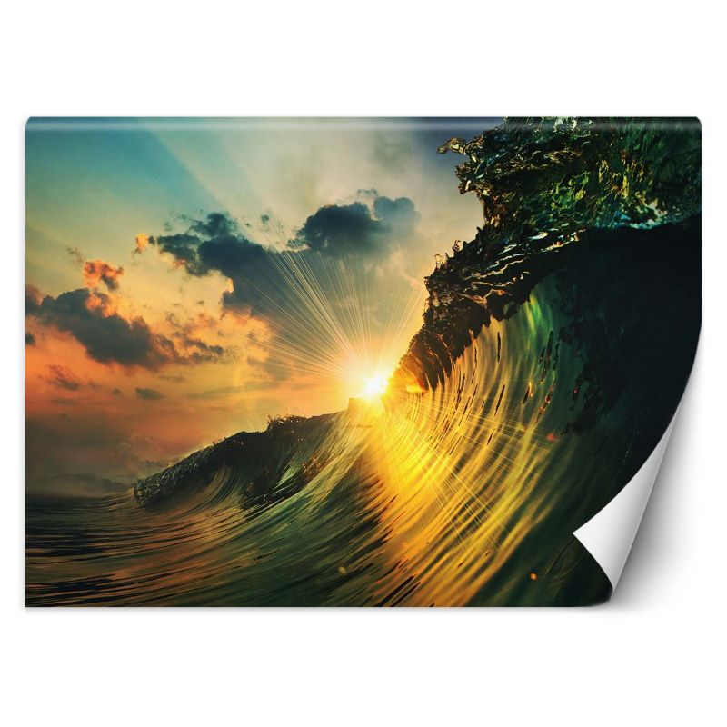 Fototapeta Feeby Zachód słońca fale 150x105 1 szt