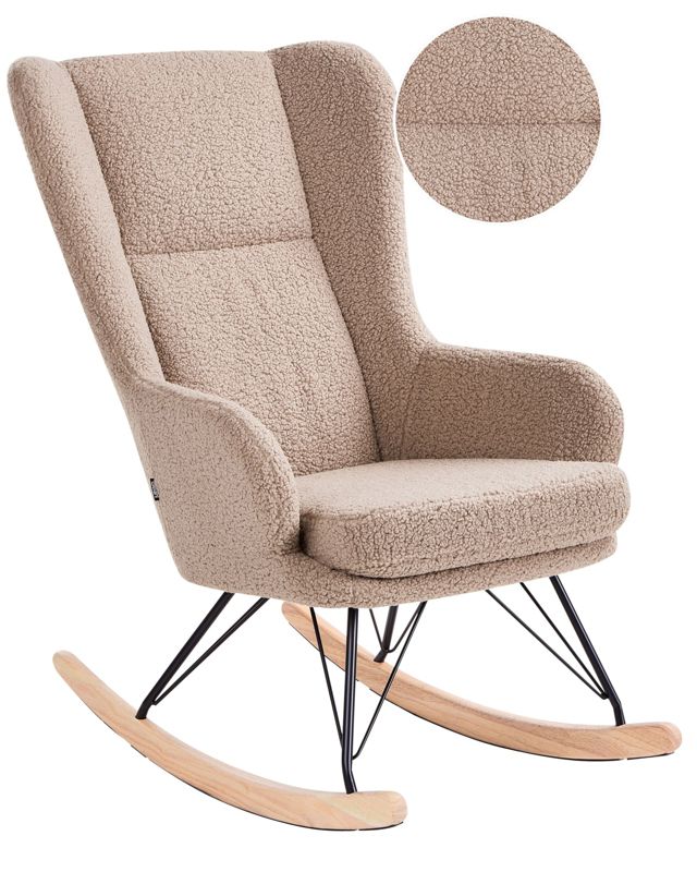 Fotel bujany Luoma Boucle Beżowy 1 szt.