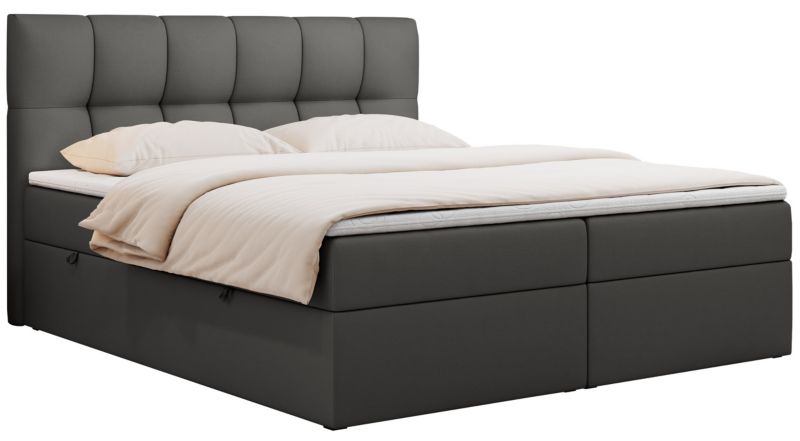 Łóżko kontynentalne MKS Meble RICO 140x200 H4 Szary ecoskóra 1szt.
