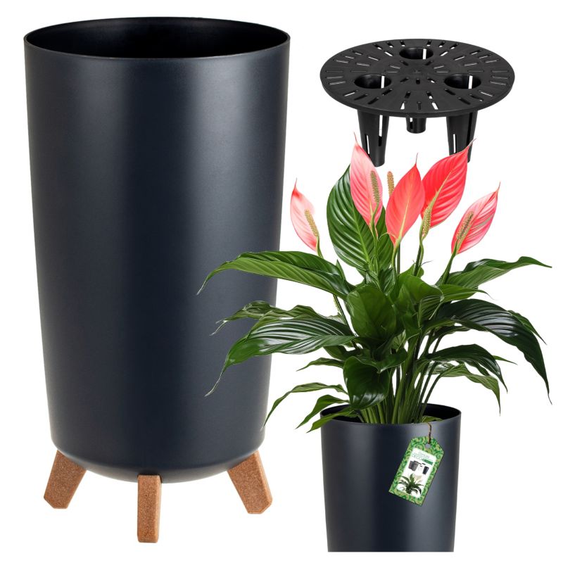 Doniczka Deco4Home slim donica na nóżkach antracyt 36,5cm 1 szt.