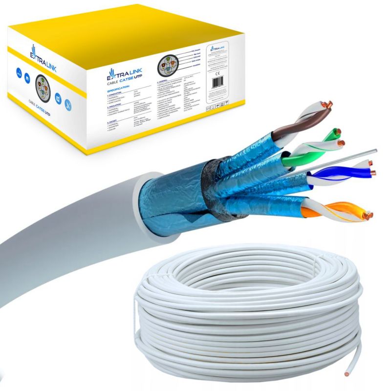 Kabel sieciowy skrętka Extralink CAT6A FTP (F/FTP) V2 Wewnętrzny 500M LSZH 1szt
